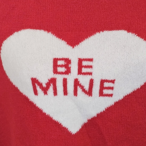 CeCe Women's Be Mine Heart Crewneck Long-Sleeve Sweater Pullover Size L - Picture 3 of 13